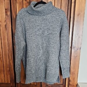 Nine West Gray Turtleneck Sweater Cozy Knit